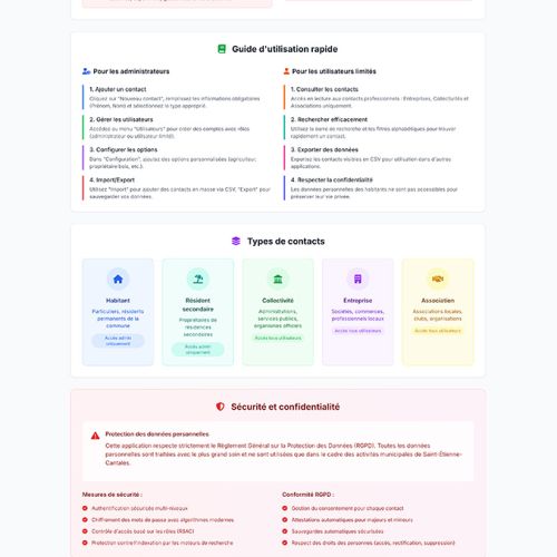 Applications professionnelles sur mesure - Annuaire de Contacts