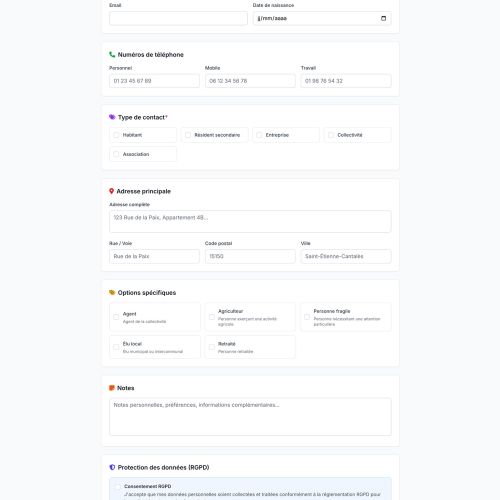 Applications professionnelles sur mesure - Annuaire de Contacts